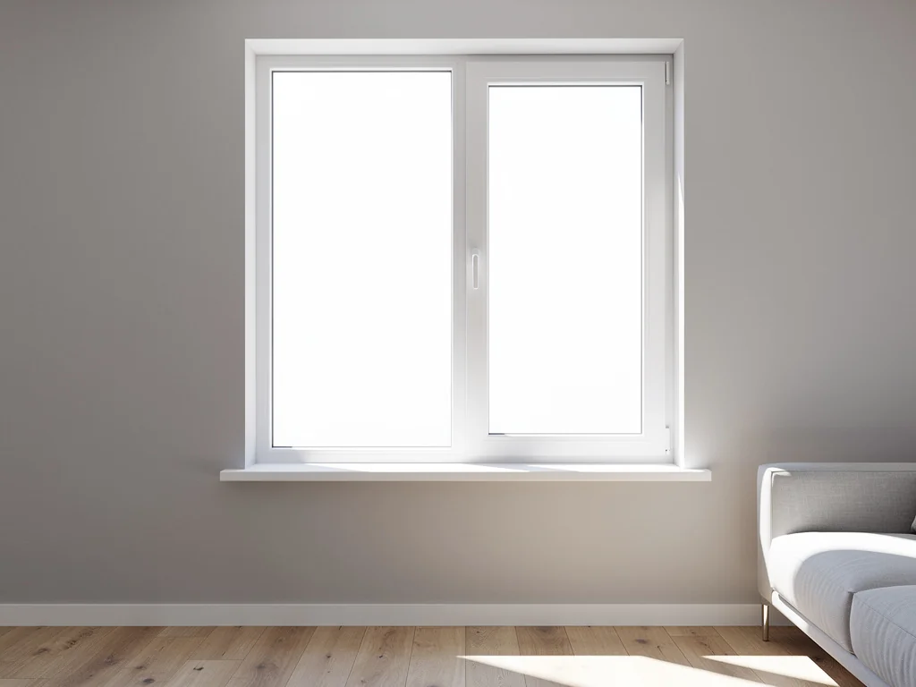 Fenêtre PVC à double vitrage posée dans un séjour lumineux